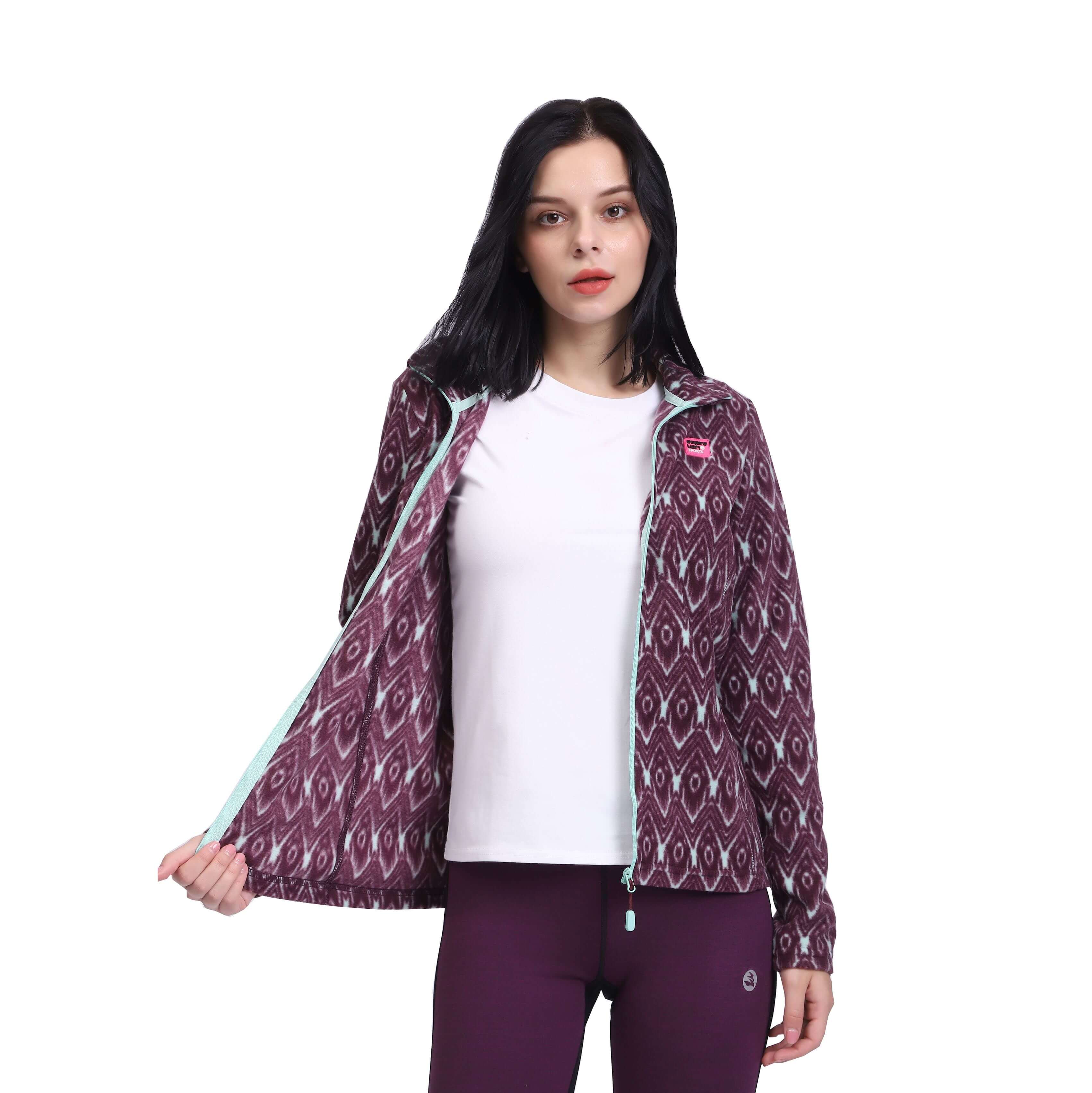 Women Full Print Softshell Jackets Polar Light Weight Zip Top
