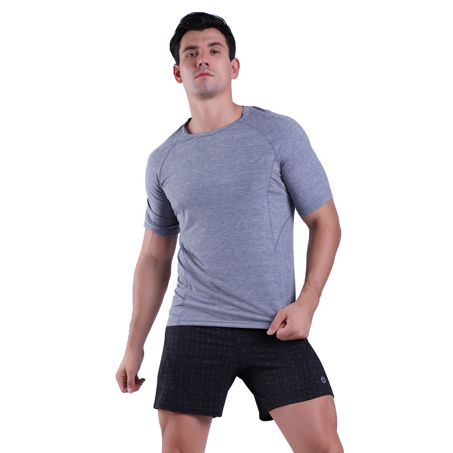 Men's Quick Dry Short Sleeve T- Shirt Breathable Running Workout Tee Shirts Cowl Neck Top