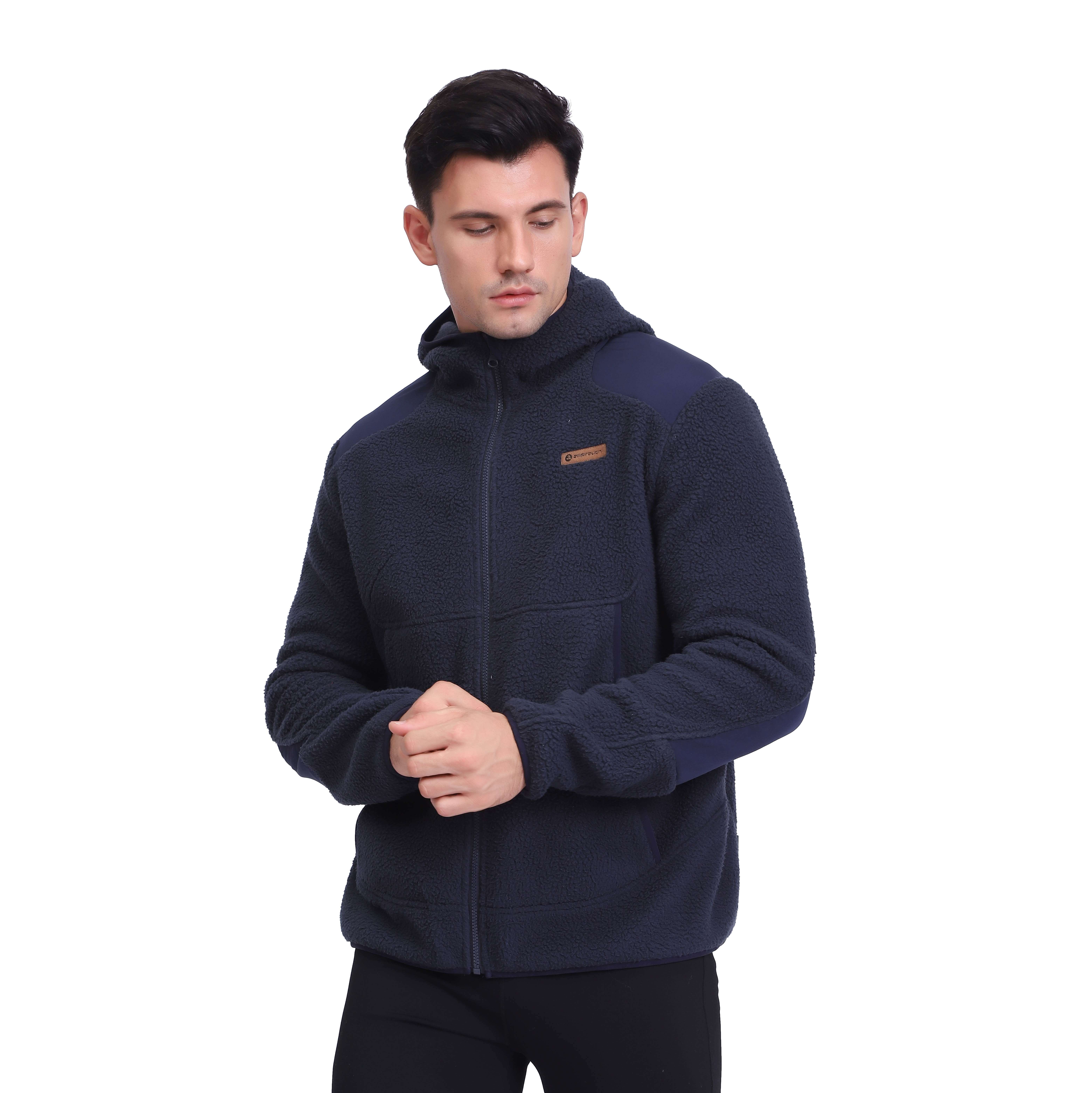 Men's Warm Recycled Polar Fleece Athleticly Stylish Zipper Hoodie