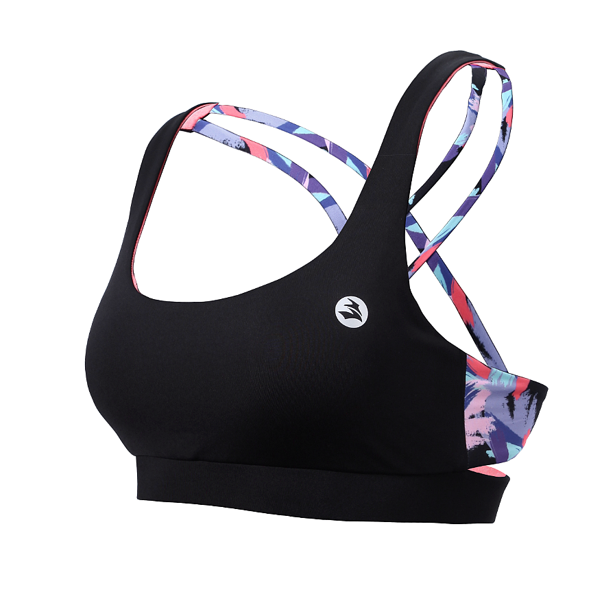 Strappy Open Back Sports Bra Yoga GYM Tops Activewear Workout Clothes for Women
