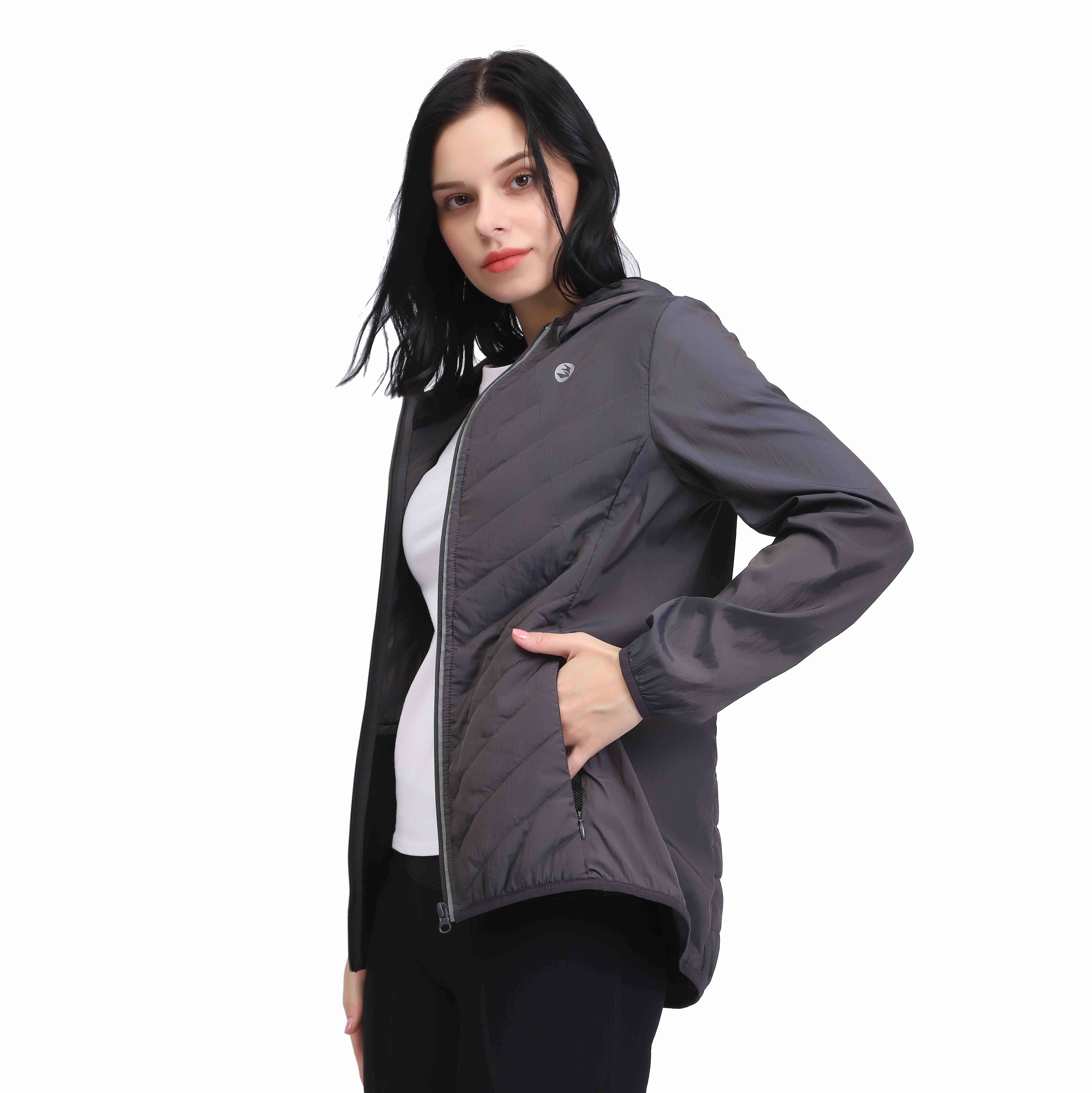 Women's Quilted Insulated Hybrid Light Weight Hoodie Jacket from China ...