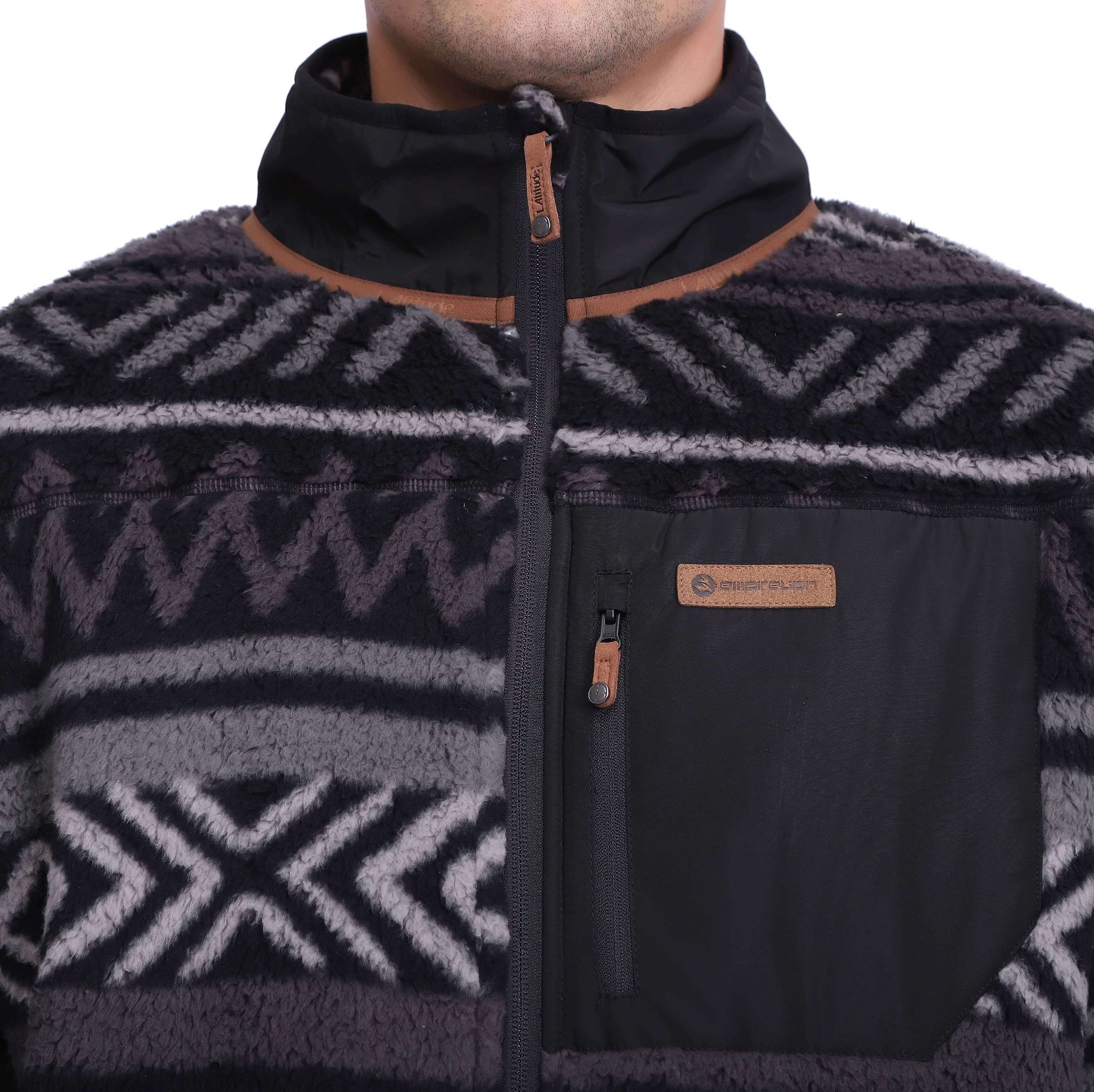 Men's Allover Print Softer Shaggy Sherpa Fleece Jackets Winter Heavy