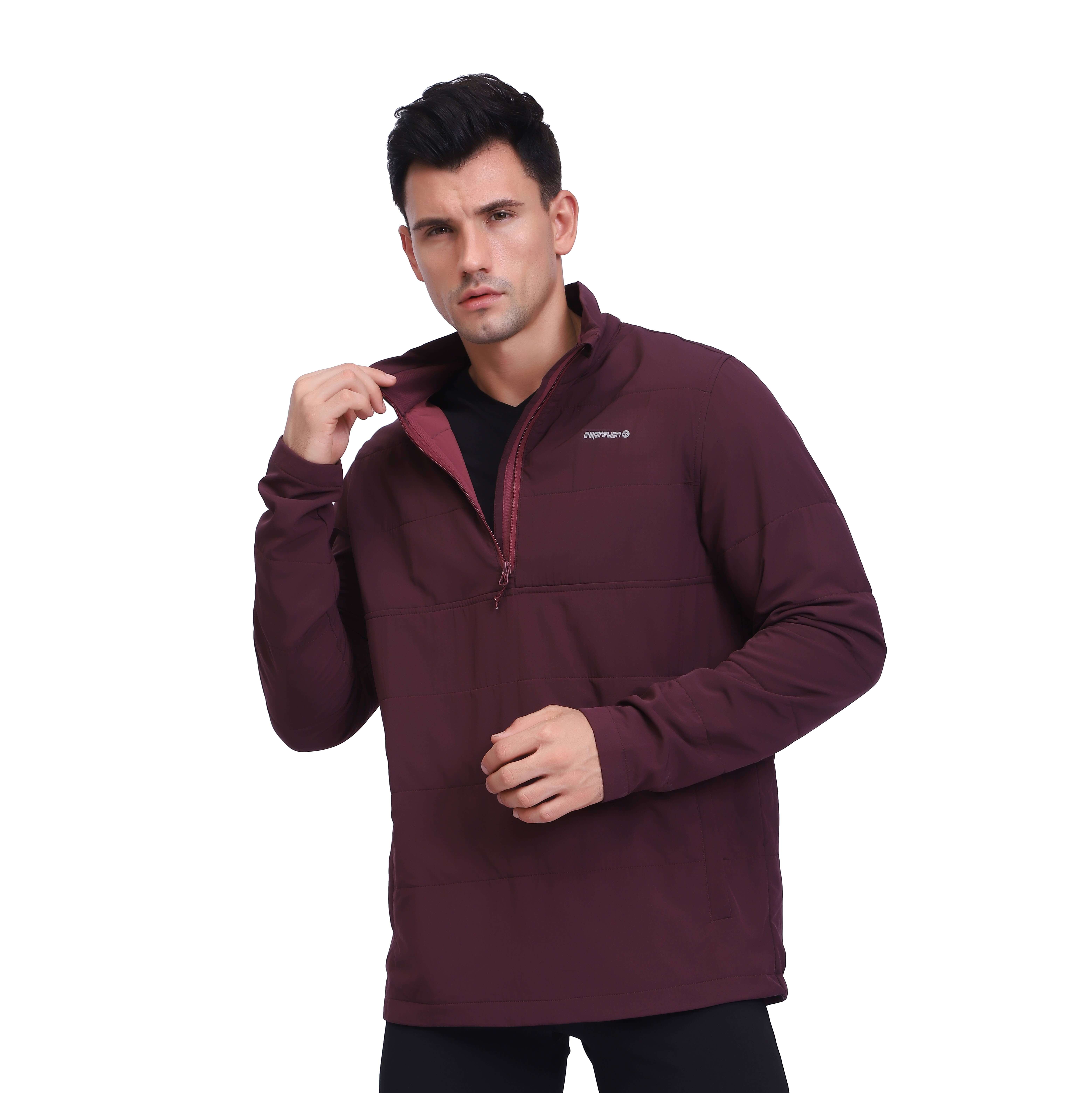 Men's Light Weight Sports Casual Half Zipper Quilt Softshell Jackets